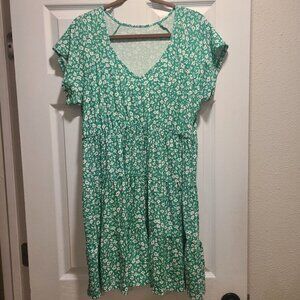 Green Floral Summer Dress